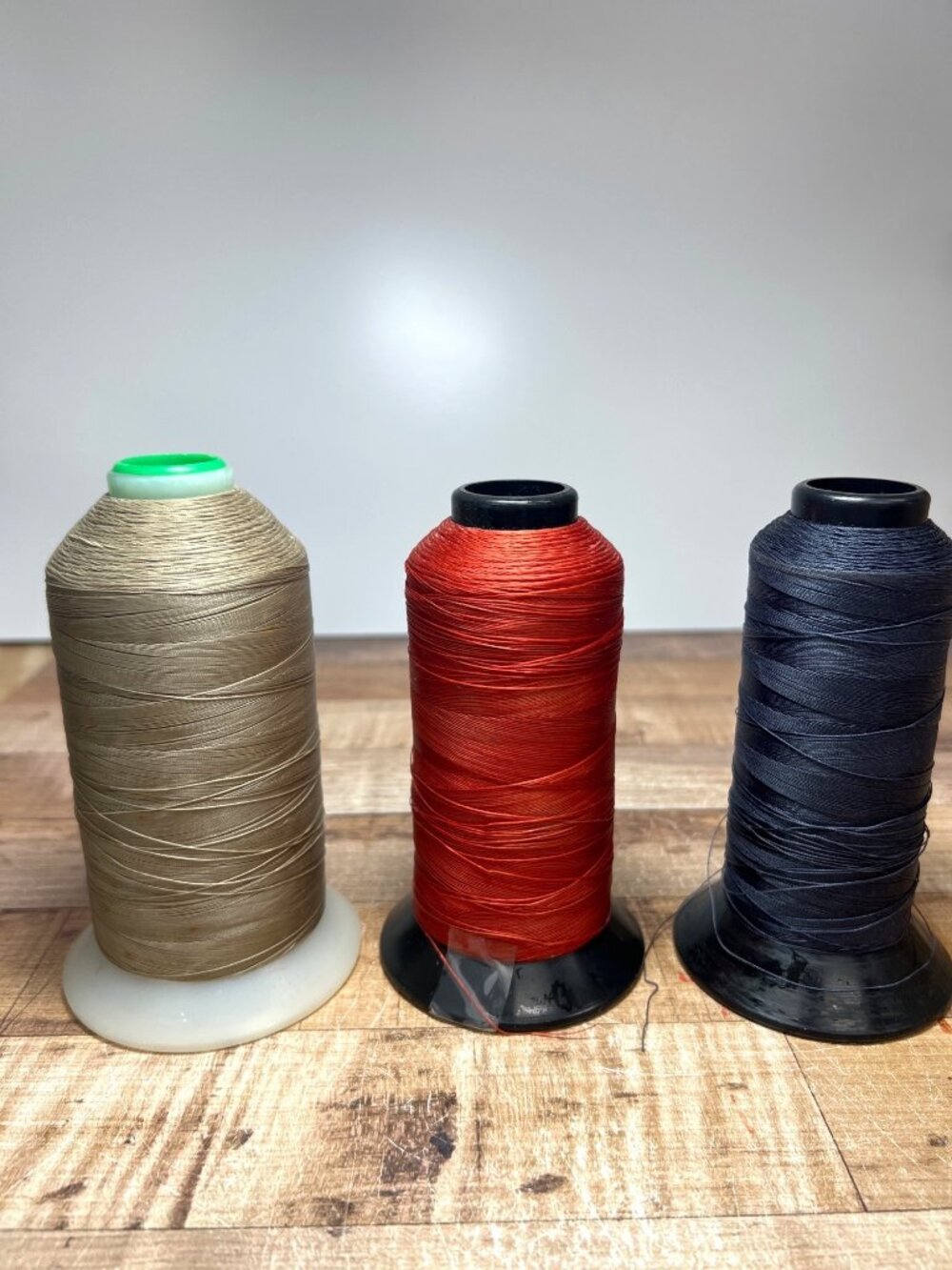 Vintage Nylon Thread Spools - Beige Red & Navy - Nymo & Star Brand - Size F